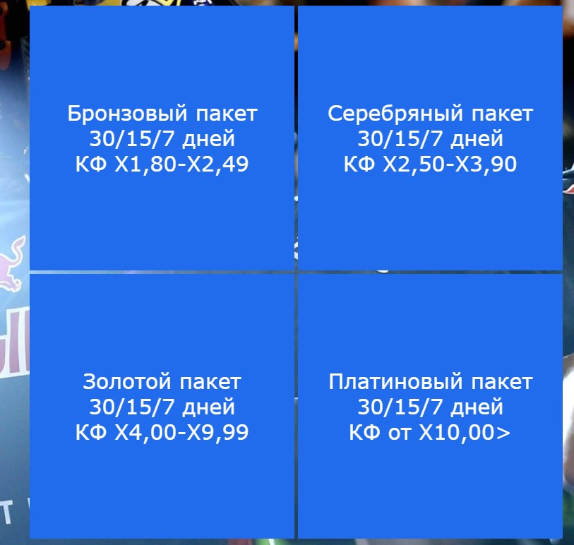 Пакеты прогнозов на сайте Stavka-prognoz ru