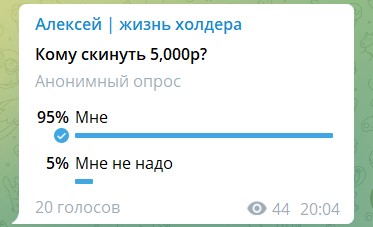 Конкурсы на канале Telegram Алексей жизнь холдера