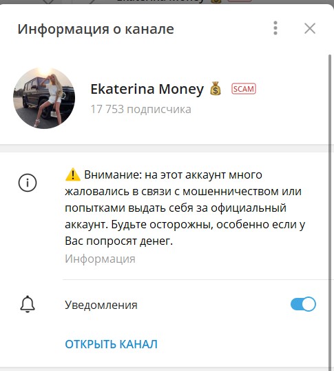 Канал Telegram Ekaterina Money