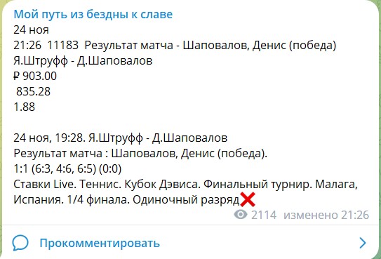 Бесплатные ставки на канале Telegram от Сергея Бестова