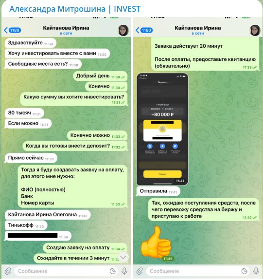 Отчетность на канале Телеграм Александра Митрошина