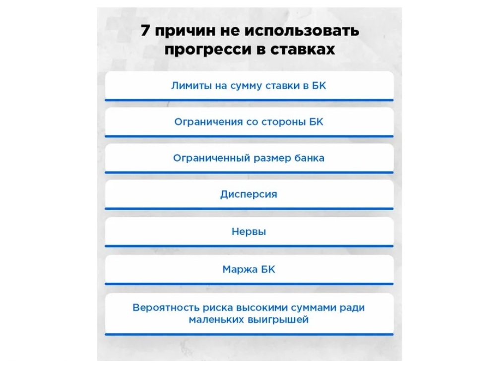 Минусы стратегии «Система прогрессии»