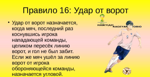 Правила удара от ворот