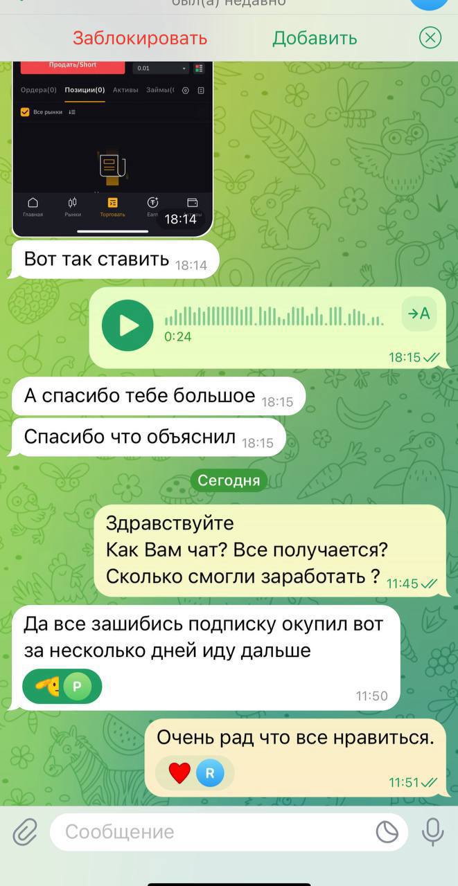 Отзывы о сигналах с канала ТГ Фьючерсы Сигналы