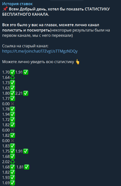 Статистика ставок каппера