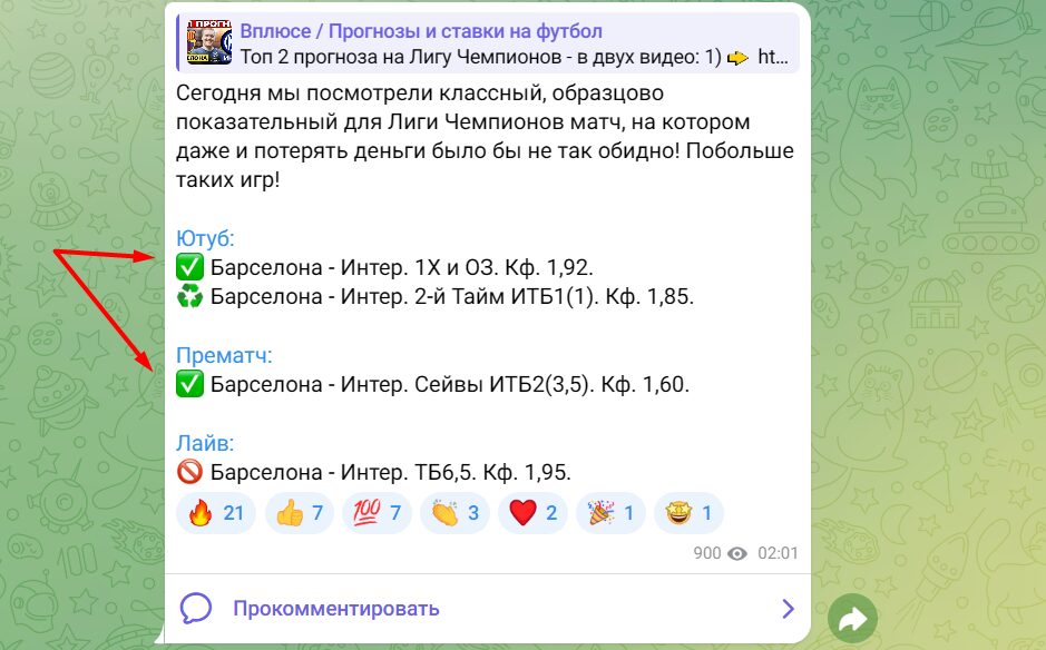 «Вплюсе Прогнозы и ставки на футбол» статистика проекта
