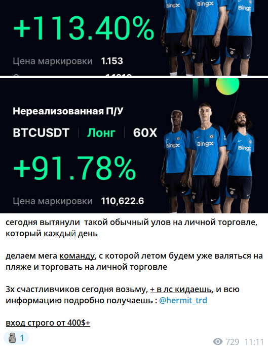 Индивидуальные прогнозы на канале ТГ отшельник.trading