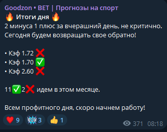 Goodzon BET статистика