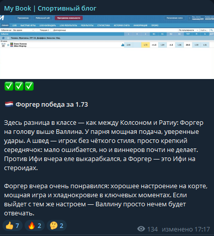 Обзор ТГ-канала My Book Спортивный блог