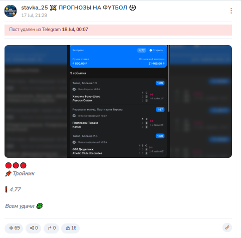 Разоблачение канала stavka_25 ПРОГНОЗЫ НА ФУТБОЛ