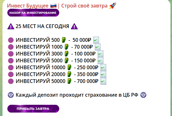 Инвестиции на канале в телеграмме Строй свое завтра
