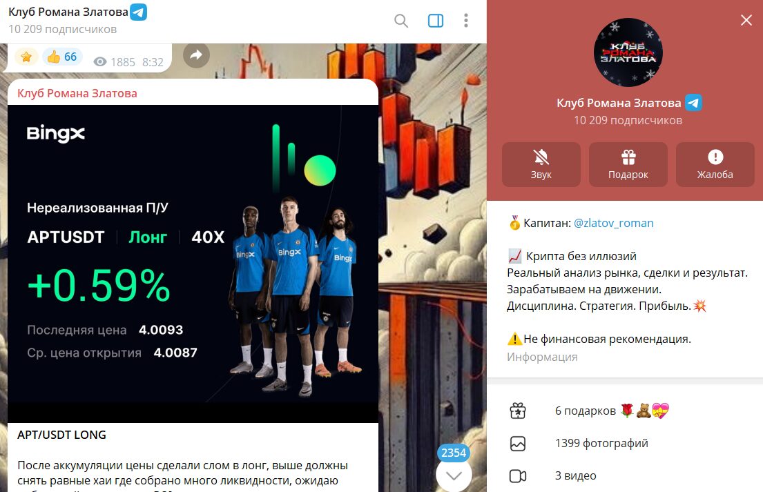 Что известно о канале в телеграме Клуб Романа Златова