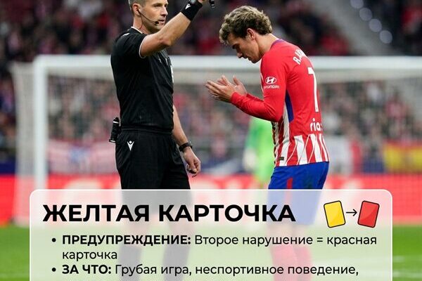 Что значит желтая карточка в футболе