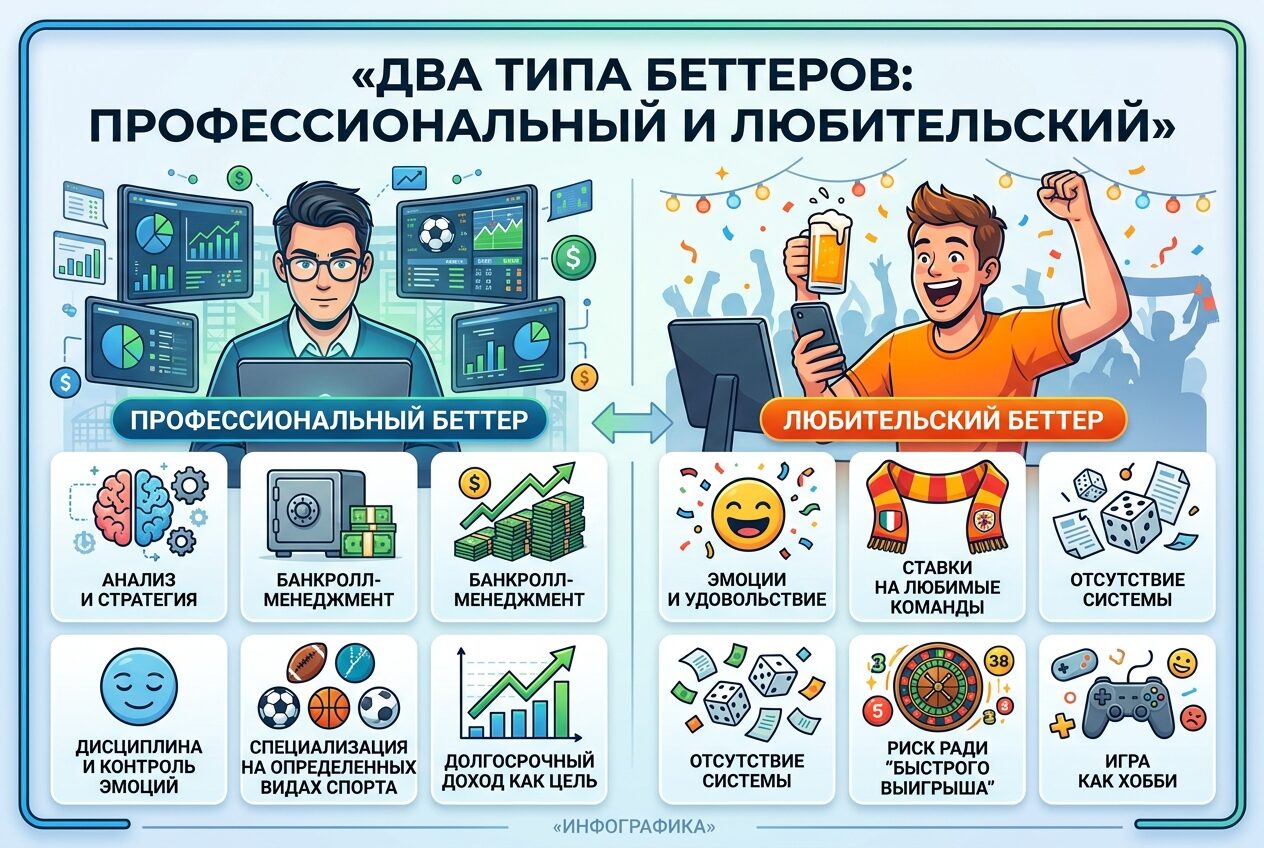 Два типа беттеров: профессиональный и любительский
