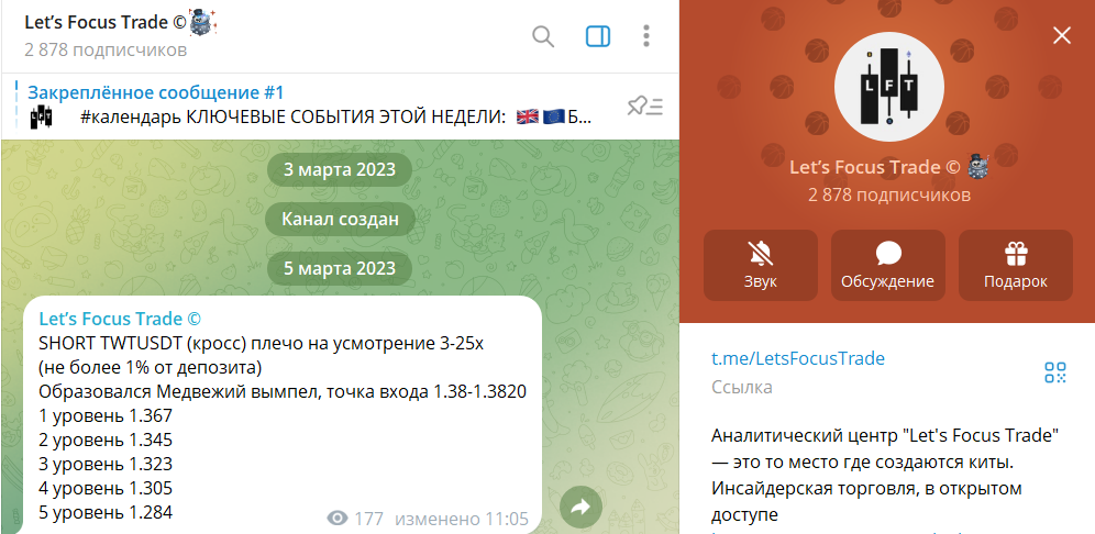 Дата основания канала Telegram Let’s Focus Trade