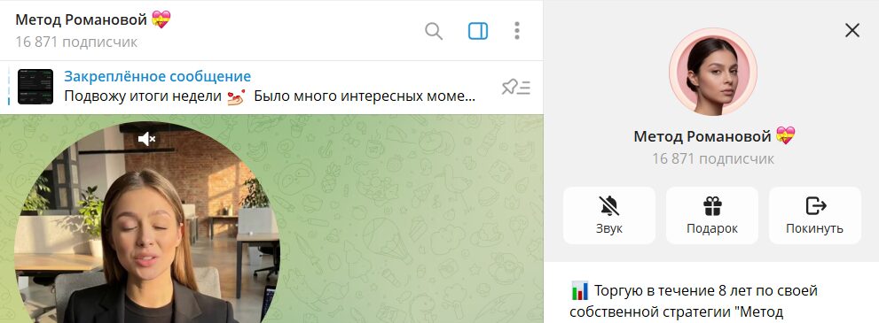 Дата регистрации канала Telegram Метод Романовой