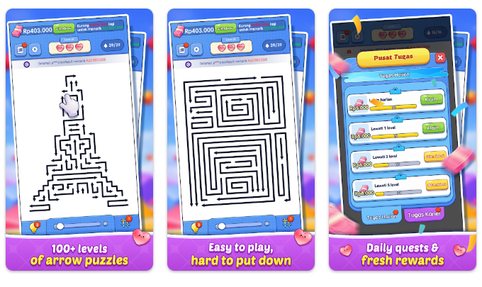 Суть игры в приложении Cash Arrows
