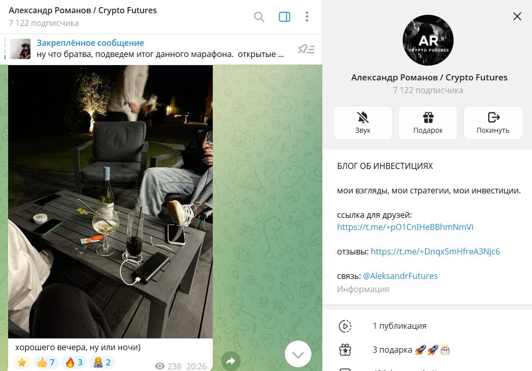 Информация по проекту Александр Романов | Crypto Futures