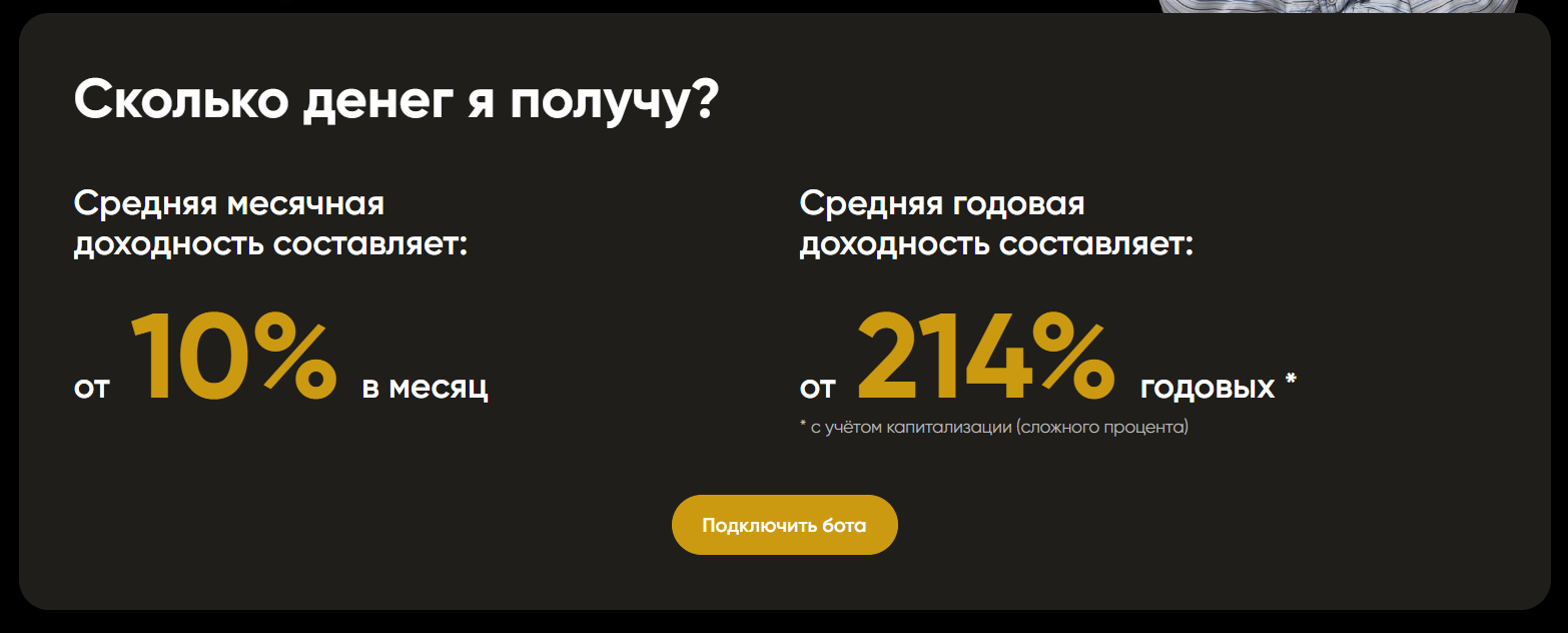 Доходность торгового бота DRAGONFLY