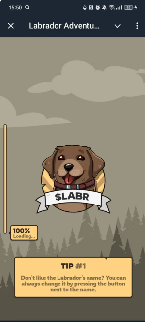 Награды в приложении телеграм Labrador Adventures