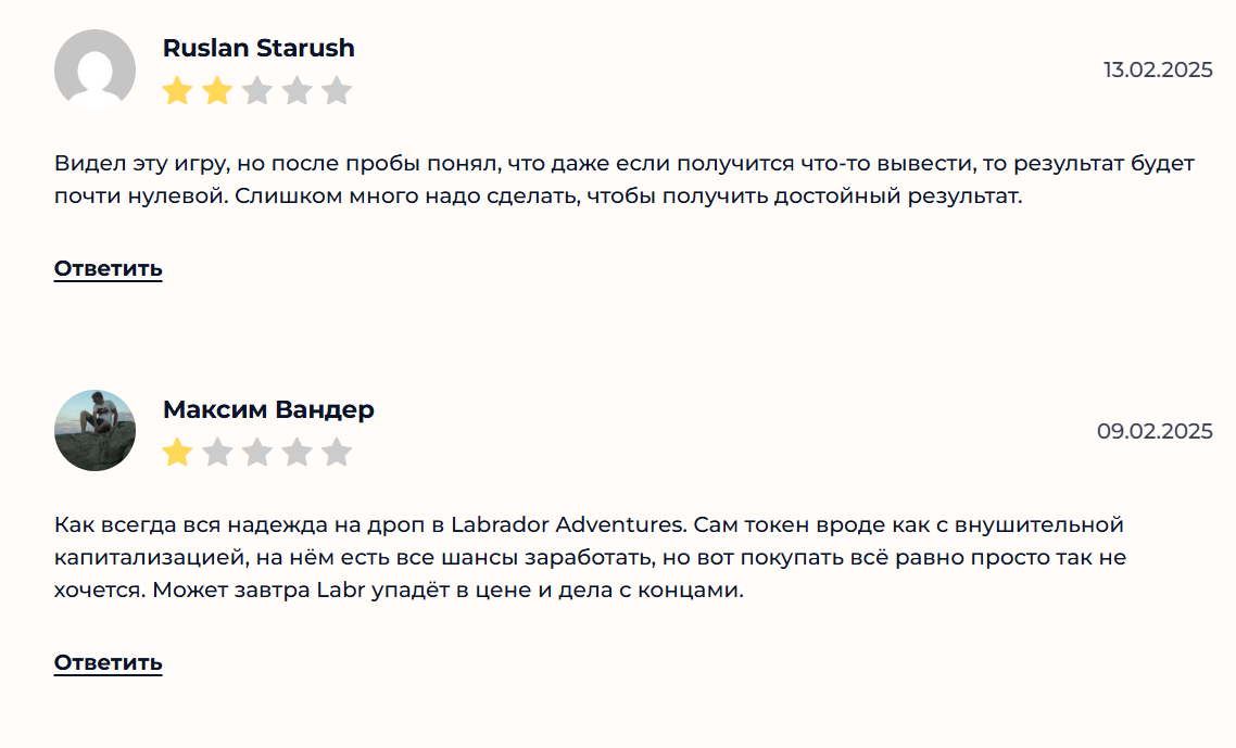 Отрицательный отзыв об игре Labrador Adventures