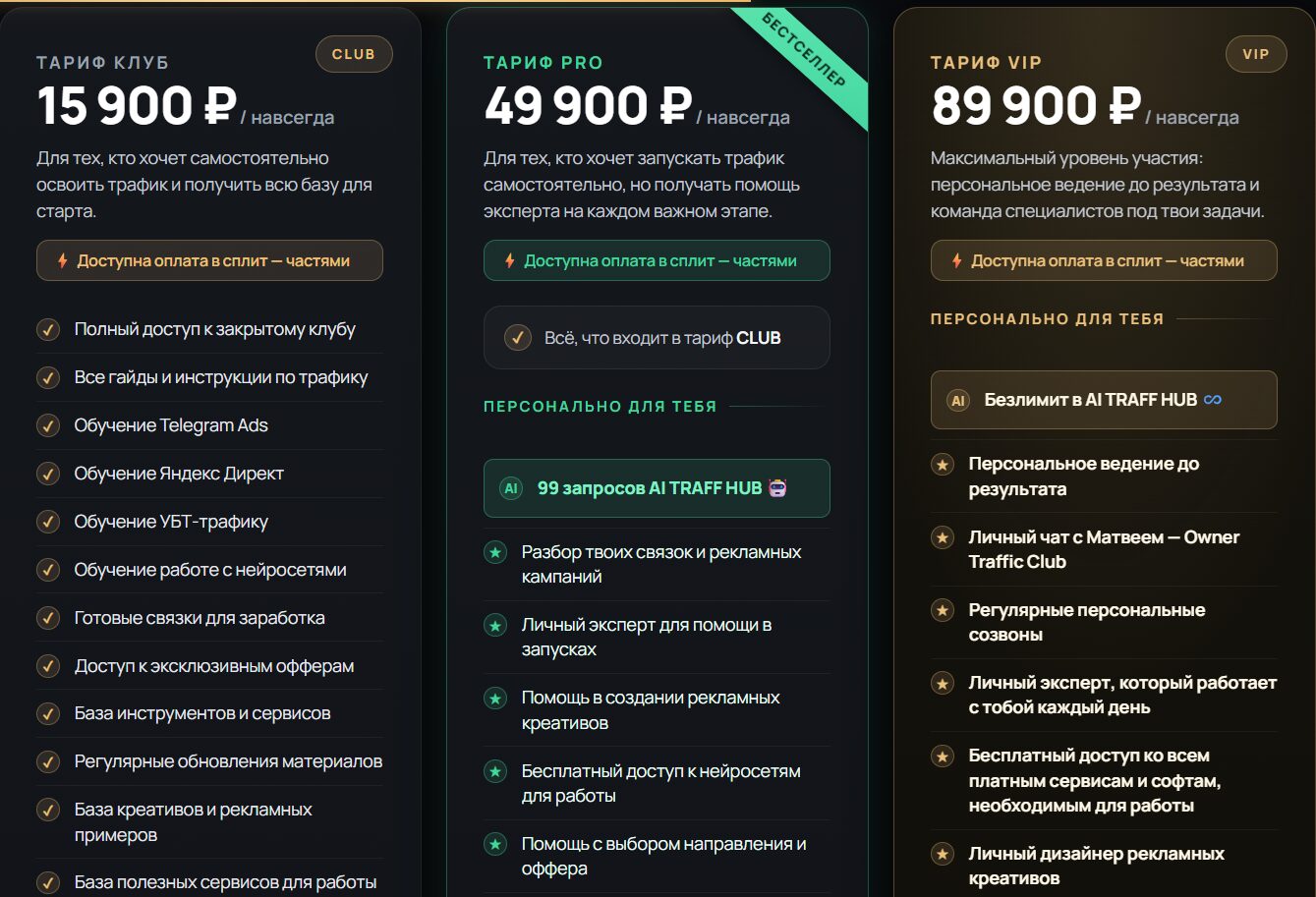 Стоимость обучения от Ширяева Матвея Андреевича
