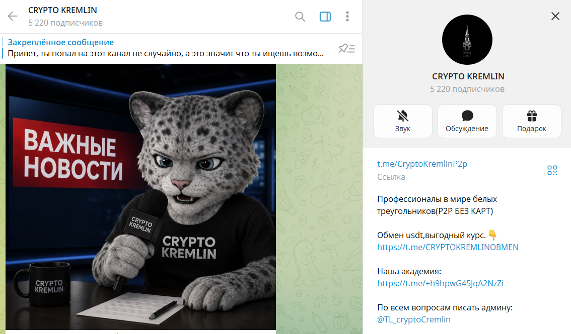Вводные данные по проекту в телеге CRYPTO KREMLIN