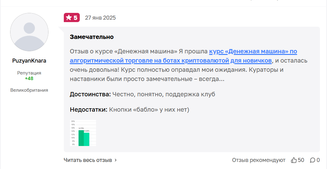 Хорошие отзывы о курсе Денежная Машина Алексея Чечукевича