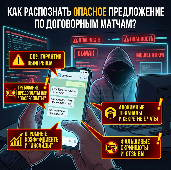 Как распознать опасное предложение по договорным матчам