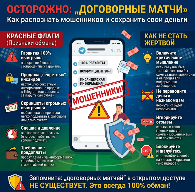 Как узнать договорный матч и не поверить мошенникам